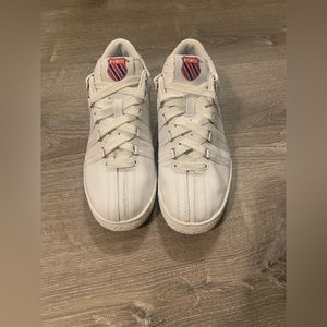 Men’s K-Swiss Classic Leather Varsity White Tennis Shoes